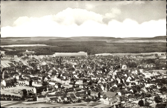 Postcard Dillingen in Saarland, aerial photograph