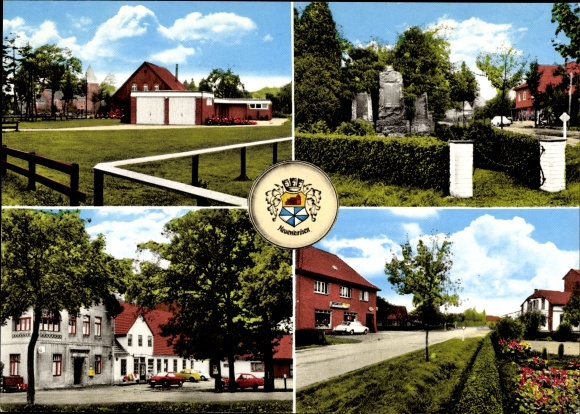 Coat of arms PC Neuenkirchen Diepholz Lower Saxony, street view, memorial, shop