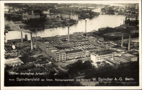 PC Berlin Köpenick Spindlersfeld, chemical cleaning facility, dye works W. Spindler AG, aerial photo