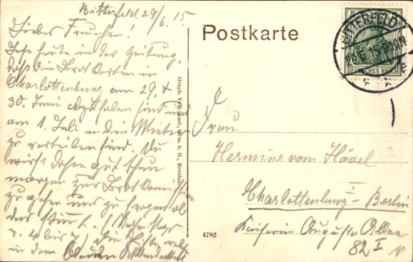 Postcard Bitterfeld in Saxony-Anhalt, Lindenstraße, post office building, street section