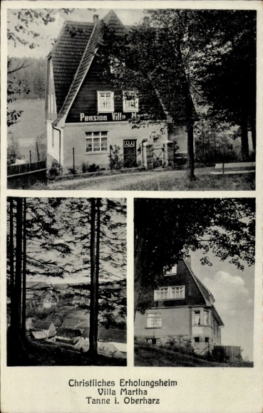 Postcard Tanne Oberharz, Christian rest home Villa Martha
