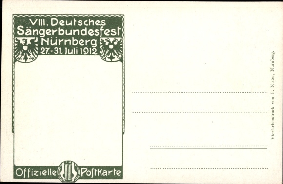 Artist PC Bankel, Nuremberg, 8. National Song Festival 1912