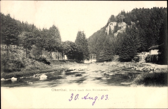 Postcard Oker Goslar am Harz, Romkerfall