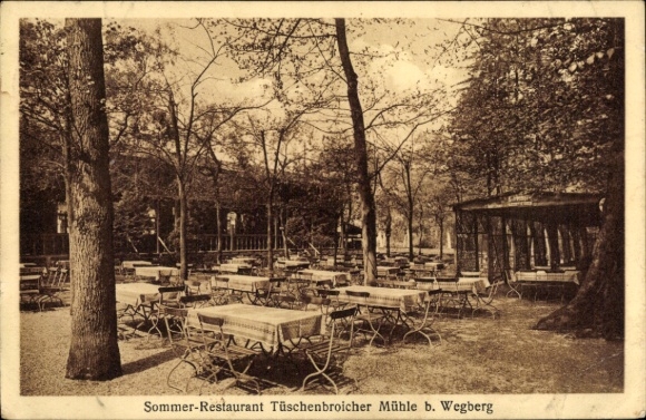 Postcard Tüschenbroich Wegberg, Summer Restaurant Tüschenbroicher Mühle