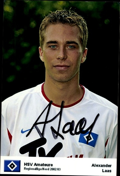 Autogrammkarte Fußballer Alexander Laas, Hamburger SV / HSV, Autogramm