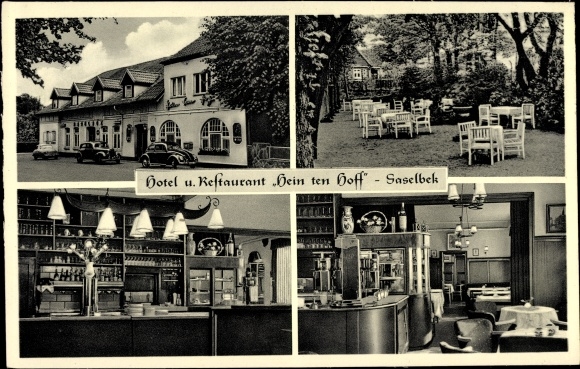 Ansichtkaart Hamburg Wandsbek Saselbek, Hotel Restaurant Hein ten Hoff, binnenaanzicht