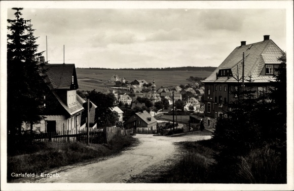 Postcard Carlsfeld Eibenstock in the Ore Mountains, view of the town