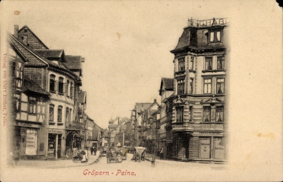 Postcard Gröpern Peine in Lower Saxony, street section