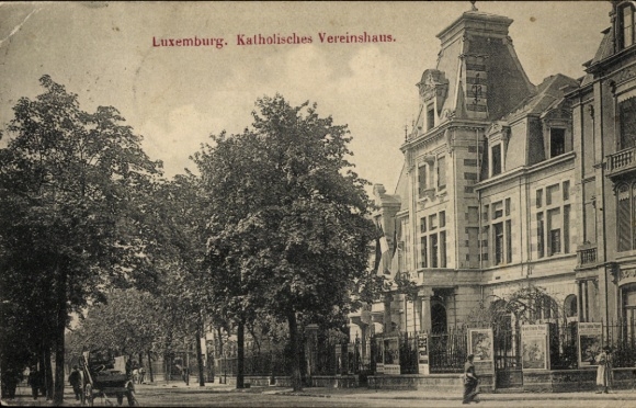 Postcard Luxembourg, Catholic Clubhouse