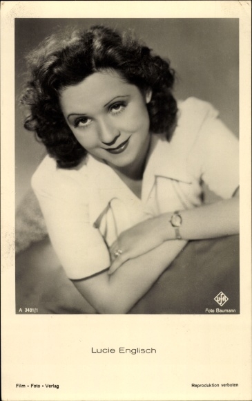 Postcard actress Lucie English, portrait, Ufa film