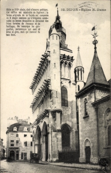 KP Dijon Côte d'Or, Eglise N.-Dame, architektura gotycka, 3 piętra, eleganckie kolumnady