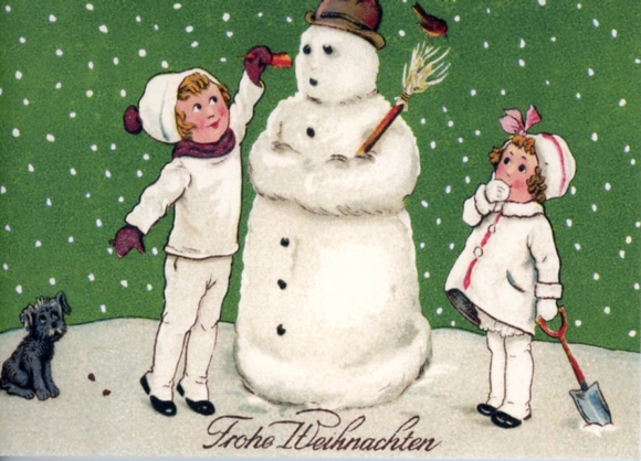 Set aus 7 Grusskarten  Weihnachten (neu) - Engel, Weihnachtsmann, Tannenbaum, Schneemann