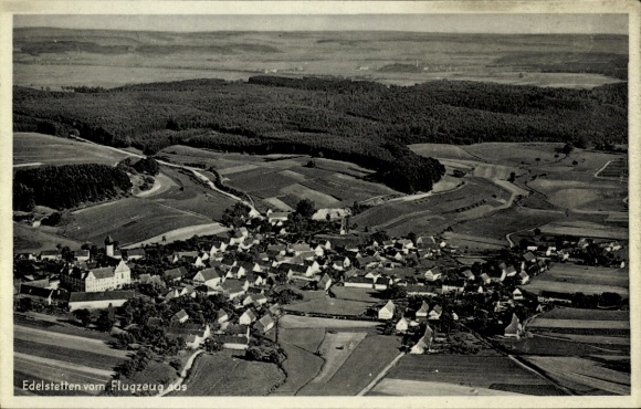 Postcard Edelstetten Neuburg an der Kammel Swabia, aerial photograph