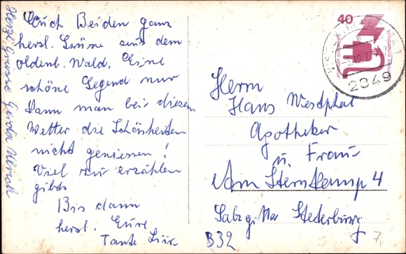 Ak Visbek in Oldenburg, Dorfmitte, Ehrenmal, St. Vitus Stift, Gemeinde Büro