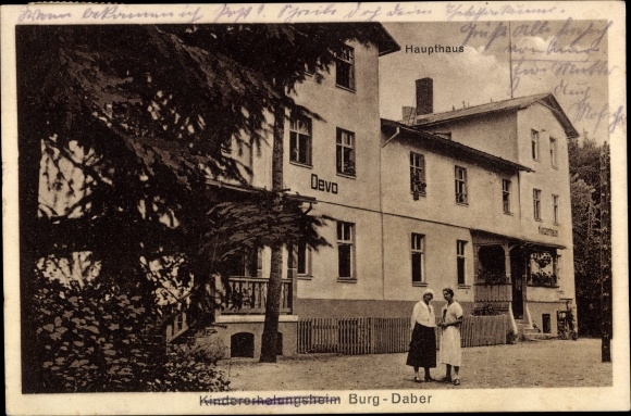 Postcard Burg Daber Wittstock Dosse in the Prignitz, Devo children's recreation home, main building