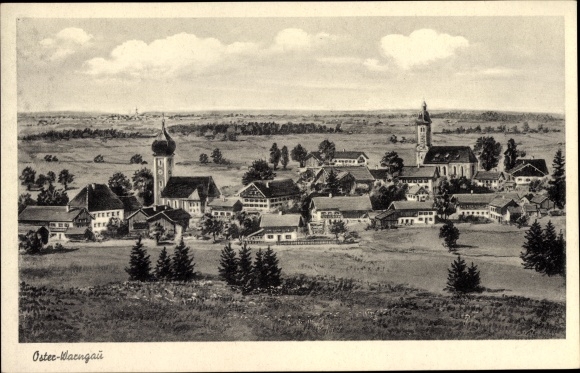 Ak Osterwarngau Warngau in Oberbayern, Blick auf den Ort