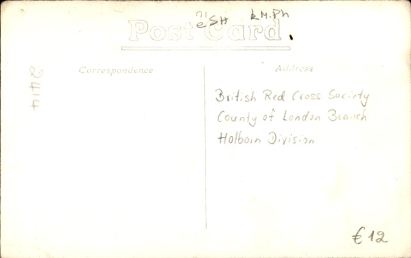Photo Postcard British Red Cross Society, County of London Branch, Holborn Division