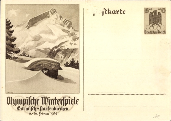 KP pocztowa Garmisch Partenkirchen w Górnej Bawarii, Zimowe Igrzyska Olimpijskie 1936