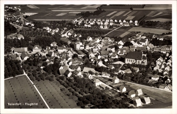 Postcard Baienfurt in Upper Swabia Württemberg, aerial photograph