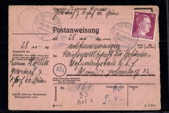 PAW No. 795 "Hof (Eastern Sudetenland) 9.4.45"