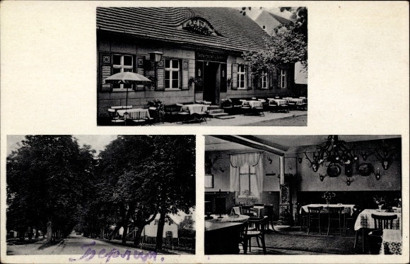 Postcard Falkenrehde Ketzin on the Havel, inn, inside and out