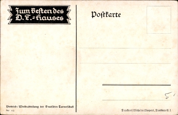 Artist Postcard Amtsberg, Otto, German Gymnastics Association, Free and Unshakeable