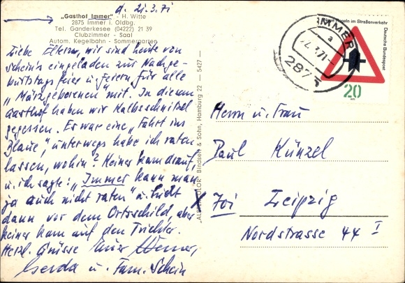 Postcard Always Ganderkesee in OIdenburg, Gasthof Always, owner H. Witte