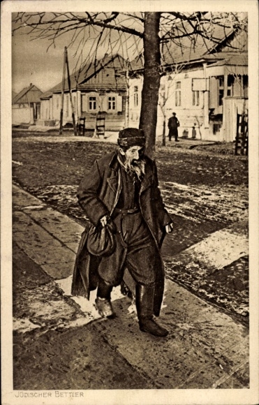 Judaika Ak Pinsk Weißrussland, Jüdischer Bettler