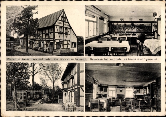 Postcard Dresden Mobschatz Podemus, Restaurant Hotel de&#39; bend over