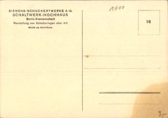 Ak Berlijn Spandau Siemensstadt, Schuckertwerke AG, Schaltwerk Hochhaus