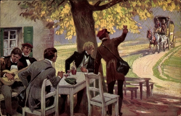Artist song Postcard Hey, Paul, What comes from the heights, folk song card no. 33