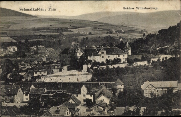 Postcard Schmalkalden in the Thuringian Forest, Wilhelmsburg Castle, city view, Thuringia