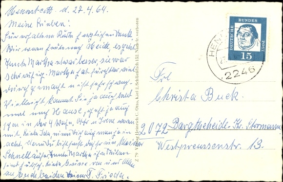 Postcard Hennstedt in Dithmarschen, Hall of Honor of the fallen of both world wars