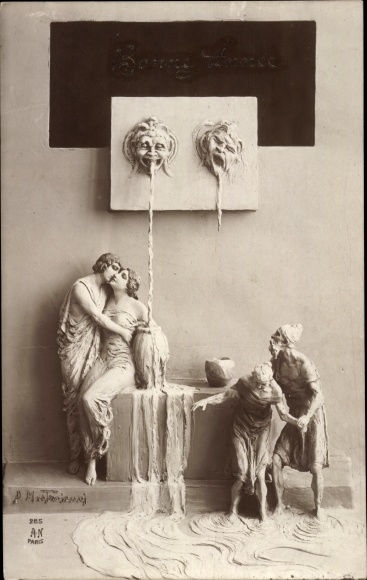 Artist Postcard Mastroianni, Domenico, Happy New Year, Source of Youth, Allegory No. 285