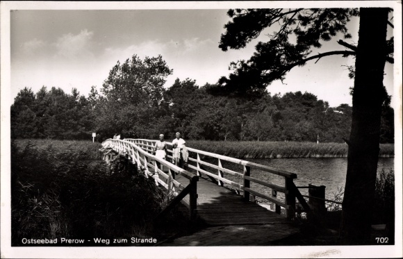 Postcard Prerow Darss in Mecklenburg Western Pomerania, way to the beach