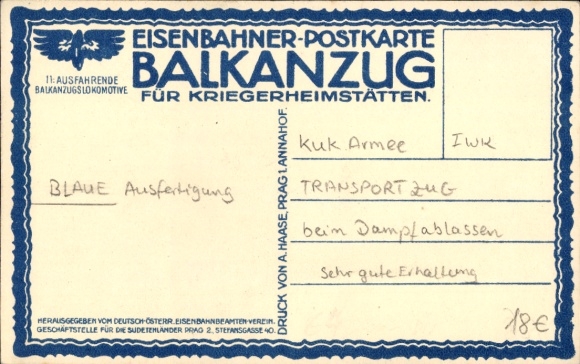 Artist Postcard Departing Balkan Train Locomotive, Steam Locomotive, Railwayman PC Balkan Train No. 11