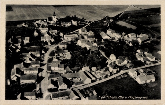 Postcard Irgertsheim Ingolstadt an der Donau Upper Bavaria, aerial photograph