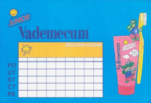 Timetable advertising, vademecum, junior, toothpaste, toothbrush, váš krokodýl