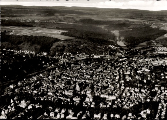 Postcard Schwäbisch Gmünd in Württemberg, aerial photograph