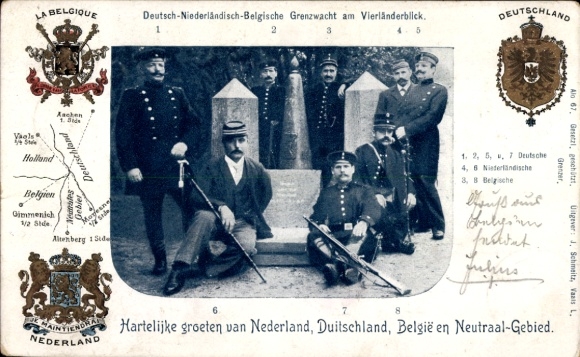 Coat of arms of the German-Dutch-Belgian border guard at Vierländerblick, neutral area