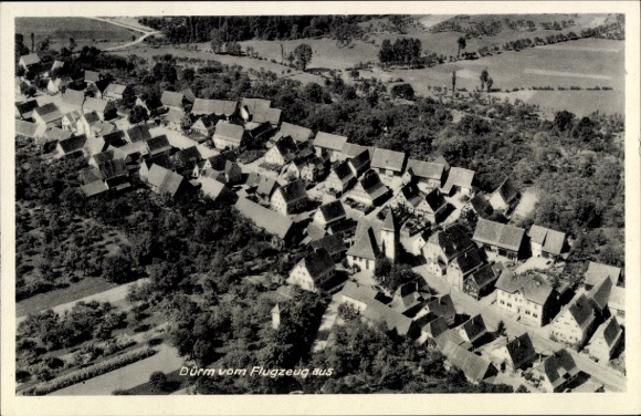 Postcard Dürrn in Baden, aerial photograph