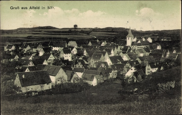 Ak Alfeld in Mittelfranken, Totalansicht der Ortschaft