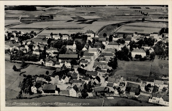 Postcard Oberröslau Upper Franconia Bavaria, aerial photograph