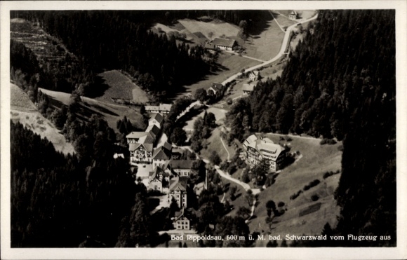 Postcard Bad Rippoldsau Schapbach in the Black Forest, aerial photograph from the Klösterle