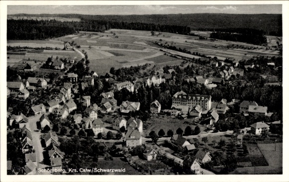 Postcard Schömberg in the Black Forest Württemberg, aerial photograph