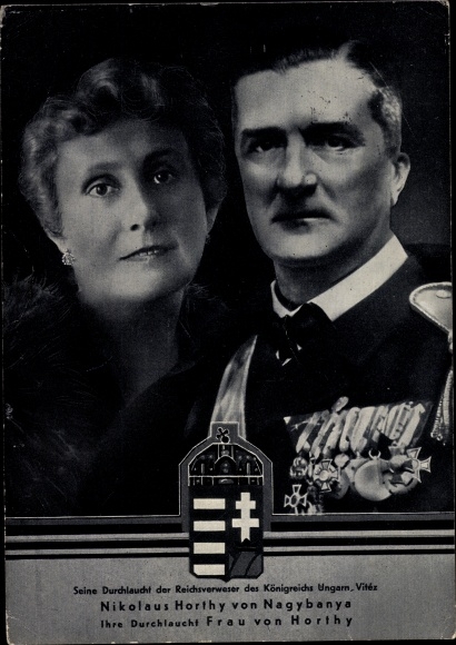 Ak Reichsverweser des Königreichs Ungarn Nikolaus Horthy von Nagybanya, Ehefrau