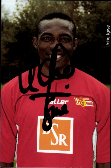 Autogrammkarte Fußballer Uche Igwe, 1. FC Union Berlin, Autogramm