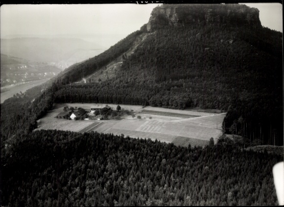 Foto Bad Schandau an der Elbe, Lilienstein, Fliegeraufnahme