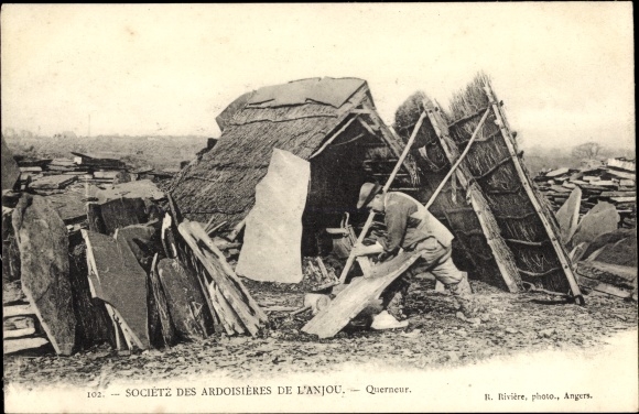 Postcard Anjou Maine et Loire, Society of Ardoisiers, Querneur