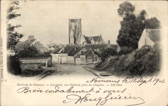 Postcard Larchant Seine-et-Marne, general view of the Chapter